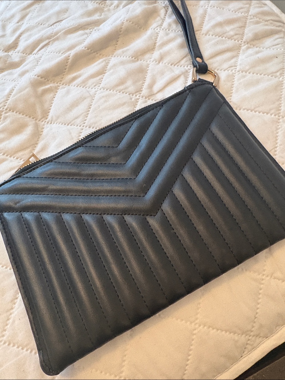 a new day Black Quilted Chevron Wristlet Clutch